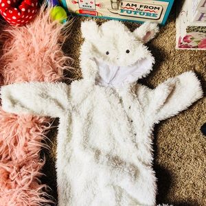 Pottery barn kids lamb onesie.